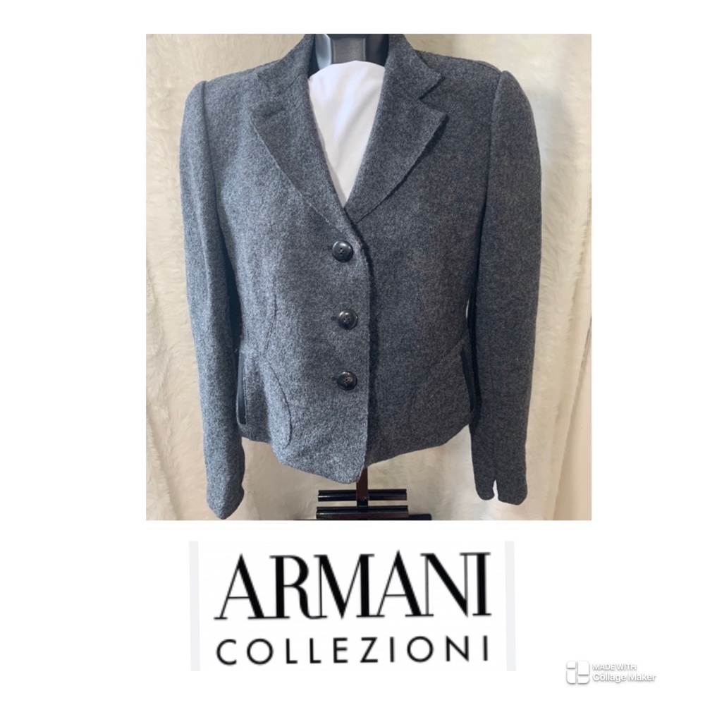 Vintage ⭐️ Armani Collezioni Gray wool tailored EUC Women's Jacket
